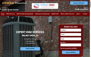 Tyndall HVAC, Inc of San Ramon website