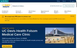 UC Davis Health Folsom Clinic - Specialty Care website