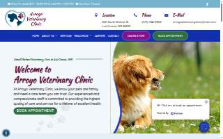 Arroyo Veterinary Clinic website