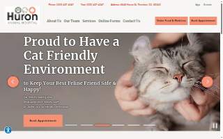 Huron Animal Hospital website