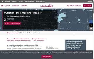UCHealth Boulder Health Center website