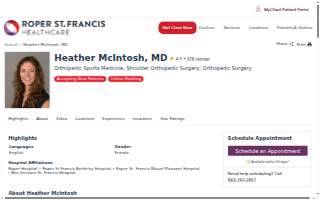 Heather McIntosh, MD of Charleston website