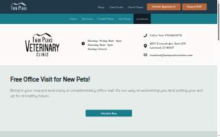 Twin Peaks Veterinary Clinic website