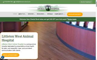 Littleton West Animal Hospital website