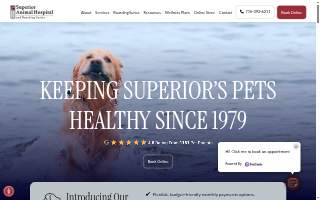 Superior Animal Hospital and Boarding Suites website