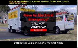 Accurate Electrical Contractors of Waterbury website