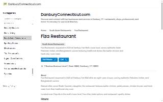 Fiza Restaurant website
