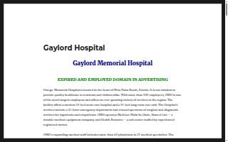 Gaylord Hospital of New Britain website