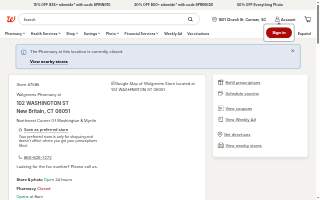 Walgreens of New Britain website