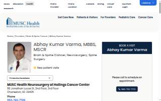 Abhay Kumar Varma, MBBS, MSCR of Charleston website