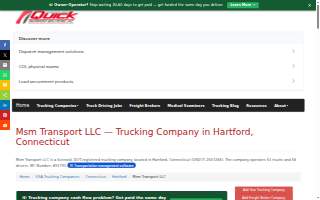 Msm Transport Llc website
