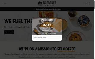 Gregorys Coffee of Greenwich website