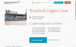 Hartford HealthCare Urgent Care of Trumbull website