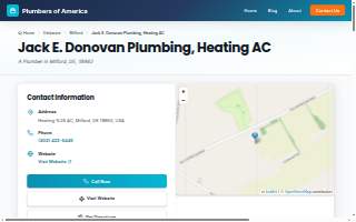 Jack E. Donovan Plumbing, Heating & AC website
