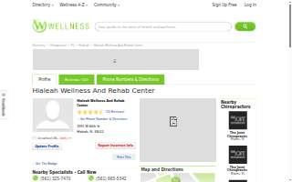 Hialeah Wellness and Rehab Center website