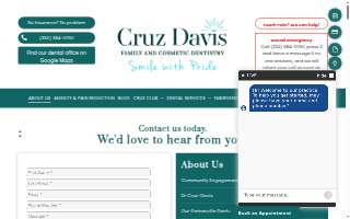 Cruz Davis Family and Cosmetic Dentistry website