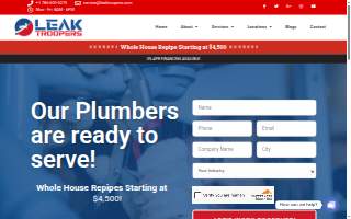 Leak Troopers Plumbing of Hollywood website