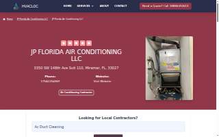 JP Florida Air Conditioning LLC website
