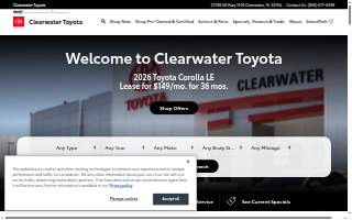 Clearwater Toyota website