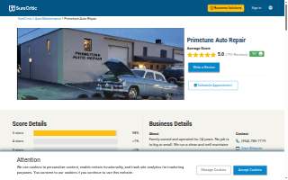 Primetune Auto Repair website