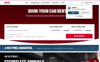 Avis Car Sales of Pompano Beach website