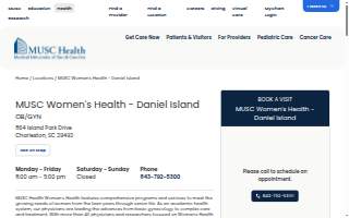 MUSC Women's Health - Daniel Island website