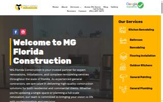 MG Florida Construction website