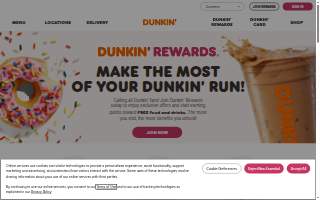 Dunkin Donuts website