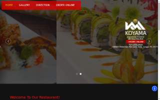 Koyama Japanese Cuisine website