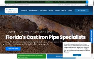 Blue Works Company Cast Iron Sewer Repair & Plumbing of Largo website