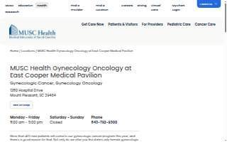 MUSC Health Gynecology Oncology at East Cooper Medical Pavilion website