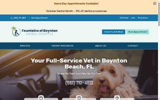 Fountains of Boynton Animal Hospital website
