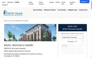 MUSC Women's Health of Charleston website