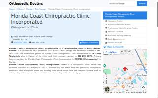 Florida Coast Chiropractic Clinic website
