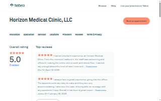 Horizon Medical Clinic, LLC website