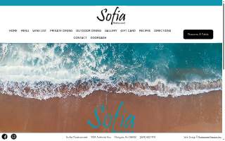 Sofia Restaurant website