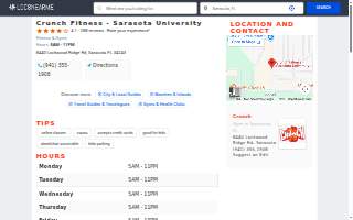 Crunch Fitness - Sarasota University website