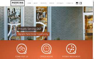 Perkins Eyecare + Eyewear website