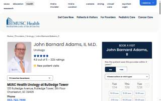 John Barnard Adams, II, MD of North Charleston website