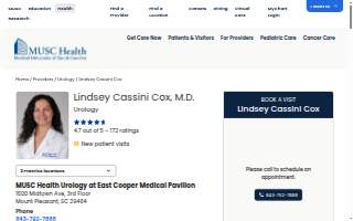 Lindsey Cassini Cox, MD of Mt Pleasant website