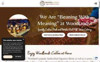 Woodlands Coffee Roasters & Cafe website