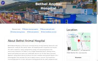 Bethel Animal Hospital website