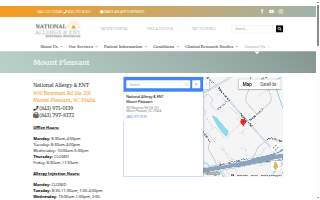 National Allergy & ENT - Mount Pleasant website