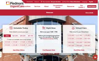 Piedmont Urgent Care of Newnan website