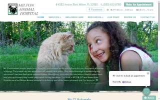 Milton Animal Hospital website