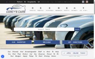 Corey's Cars website