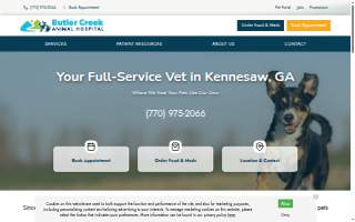Butler Creek Animal Hospital website