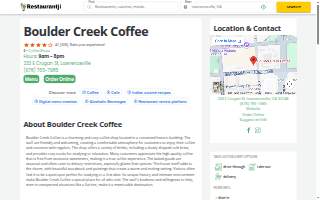 Boulder Creek Coffee website