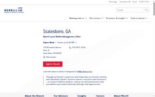 Merrill Lynch Wealth Management of Statesboro website