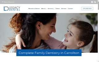Legacy Dental of Carrollton website